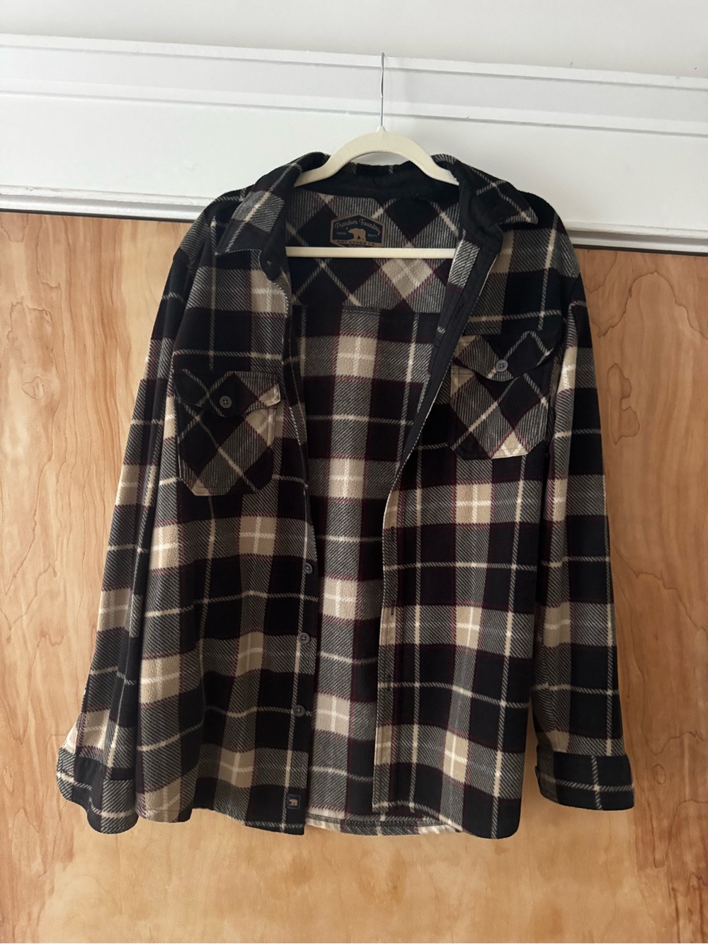 Women’s Plaid Flannel Shirt - Black & Cream